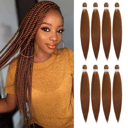 Vista 7 de Cabello trenzado preestirado - 12 pulgadas, 8 paquetes, cabello trenzado corto natural negro para trenzas torcidas o en caja, extensiones de cabello