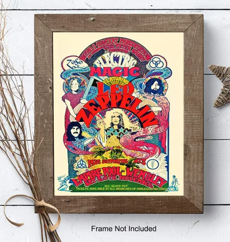 Vista 8 de Póster de Led Zeppelin - Decoración psicodélica de habitación 8x10 - Regalos de Led Zeppelin - Pósteres de conciertos - La canción permanece igual