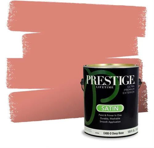 Vista 336 de Prestige Paints Pintura exterior e imprimación en uno, 1 galón, plano, coincidencia comparable de Valspar* Amber Rose*