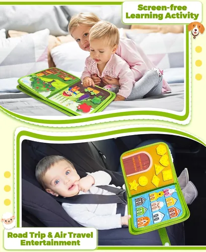Vista 3 de Libro Ocupado para Niños Pequeños de 1-3 años, Juguetes Montessori para Niños de 1 y 2 años, Regalos de Cumpleaños para Niños y Niñas, Tabla Ocupada