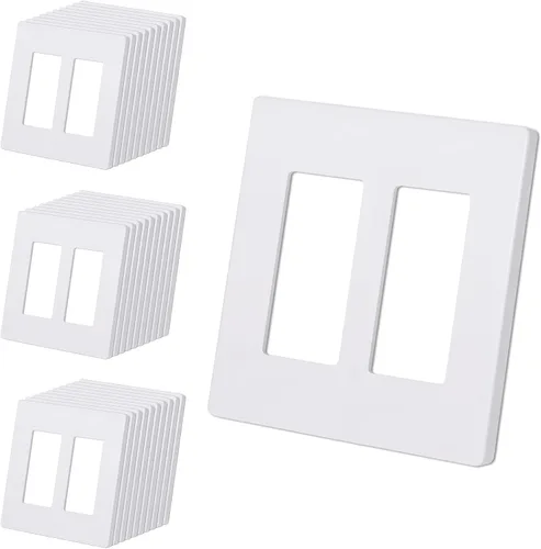 Vista 33 de CML Placa de Pared Decorativa Negra de 4 Posiciones Sin Tornillos, Paquete de 4 Placas de Interruptor de Luz y Cubierta Frontal para Receptáculo