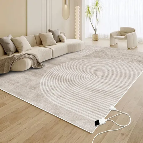 Vista 18 de Alfombra Eléctrica Calefactora de 35 x 55 pulgadas, Alfombra de Calefacción de Felpa Suave, Tapete Calefactor para Piso con Temporizador