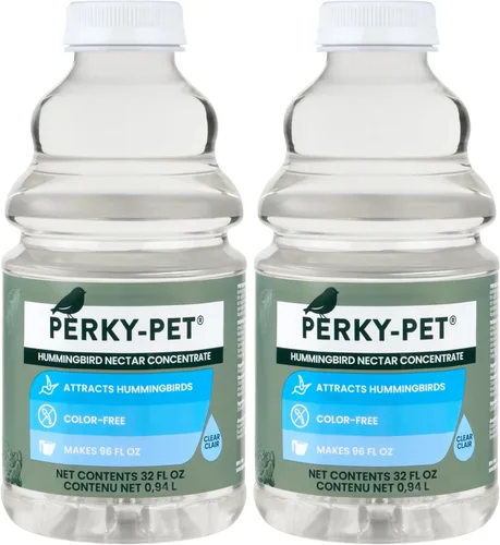Vista 10 de Perky-Pet – Néctar concentrado transparente para colibrí Makes 96 fl oz Ready-to-Use Hummingbird Feed for Wild Bird Feeders, 100% Sucrose Formula