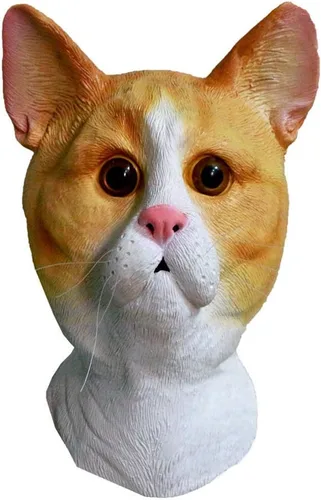 Vista 2 de HENGYUTOYMASK Máscara de gato de látex Pussycat Fancy Dress Animal Tabby máscara de disfraz accesorios para fiesta de despedida de soltero