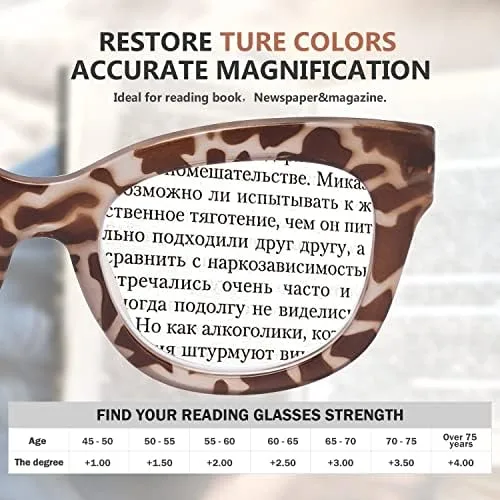 Vista 6 de Eyekepper Gafas de gran tamaño - Gafas retro para Mujeres - MarrónTortoise Frame