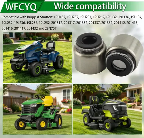 Vista 4 de Retén de válvula compatible con Briggs & Stratton 690968 499236 494435 690235 (paquete de 4)