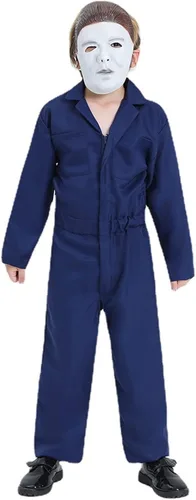 Vista 3 de BAEHEU Disfraz de Michael Myers para niños, disfraz de cosplay para niños, disfraz de Halloween