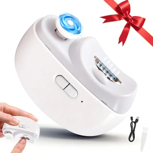 Vista 9 de Electric Nail Clipper 3-in-1 Automatic Nail Clippers, Fingernail Toenail Trimmer Electric Toenail Clippers with LED Light Clip Storage 2 Speeds Nail