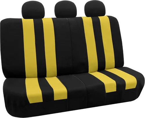 Vista 43 de FH Group Juego completo de fundas de asiento de coche de tres filas a rayas, compatible con bolsas de aire y listas para dividir, ajuste universal