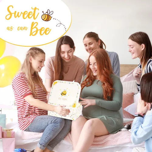 Vista 7 de iAOVUEBY Conjunto de regalo para bebé para recién nacido, canasta de regalos para baby shower de abeja, libro para bebé de alto contraste, juguetes