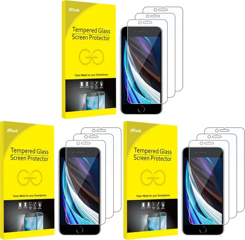 Vista 16 de JETech Protector de pantalla para iPhone SE 3/2 (edición 2022/2020), 4.7 pulgadas, película de vidrio templado, paquete de 3