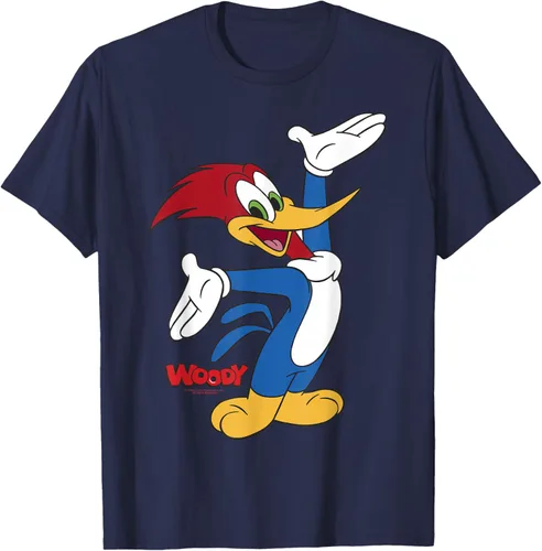 Vista 48 de Woody Woodpecker Camiseta con logotipo de cuerpo completo Negro