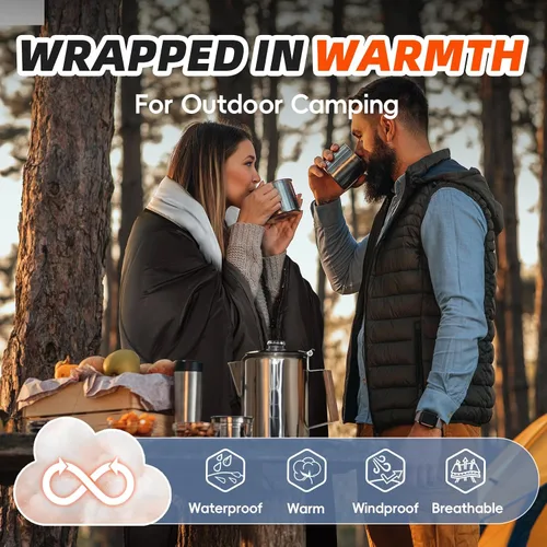 Vista 4 de MEREZA Sacos de Dormir XL para Adultos Clima Frío Saco de Dormir Grande y Ancho para Chicas y Chicos Grandes y Altos con Bolsa de Compresión