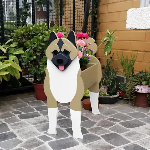 Vista 2 de Macetero de flores para perros, regalos para mujeres, bonitas macetas de PVC para perros, macetas para interiores y exteriores, maceta de jardín