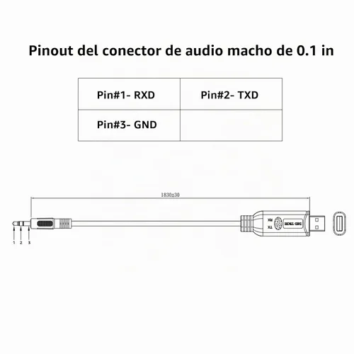 Vista 6 de DSD TECH SH-U35B USB RS232 a 0.138 in Cable serie con chip FTDI FT232RL 6FT