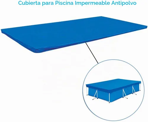 Vista 5 de Cubierta rectangular de piscina para (8.5 x 5.5 pies/9.8 x 6.5 pies/13 x 6.9 pies), rectangular, duradera, a prueba de polvo, a prueba de lluvia