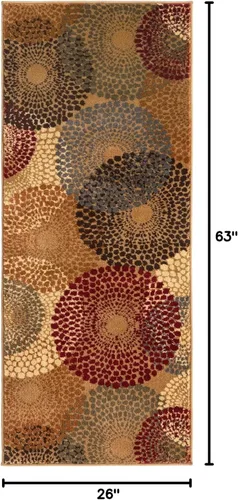 Vista 2 de Unique Loom Barista Collection Alfombra de área - Java (2' 2" x 5' 3" camino, beige/negro)