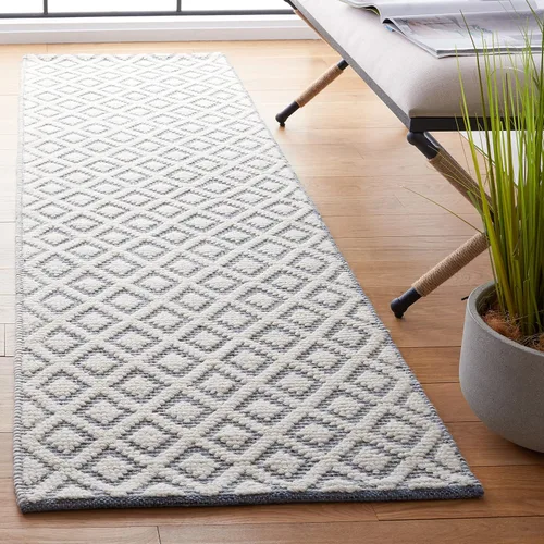 Vista 40 de SAFAVIEH Vermont Collection - Alfombra decorativa de 2 pies 3 pulgadas x 4 pies, marfil y negro, lana hecha a mano, ideal para zonas de alto tráfico