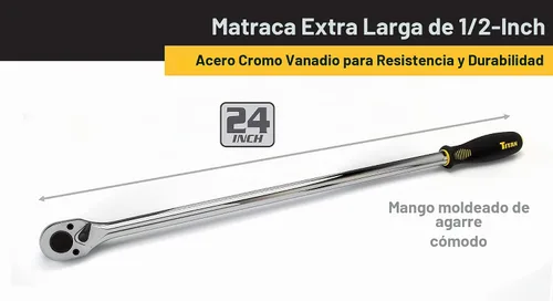 Vista 2 de Titan 11306 Trinquete extra largo de 1/2 pulgada de impulso x 24 pulgadas de 36 dientes