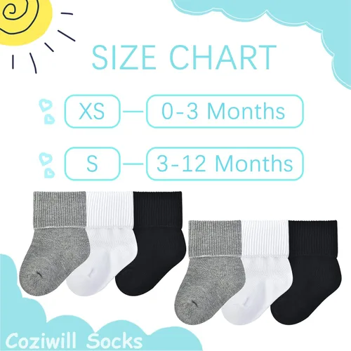 Vista 7 de Calcetines de bebé recién nacido sin costuras, calcetines para bautizo, bautizo, bebés, niñas y niños, 0-33-12 meses, paquete de 612