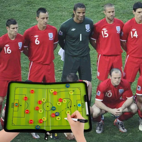 Vista 5 de Tabla de entrenamiento de fútbol, portapapeles para entrenadores de fútbol, kit de tablero magnético táctico, tablero de entrenador de estrategia