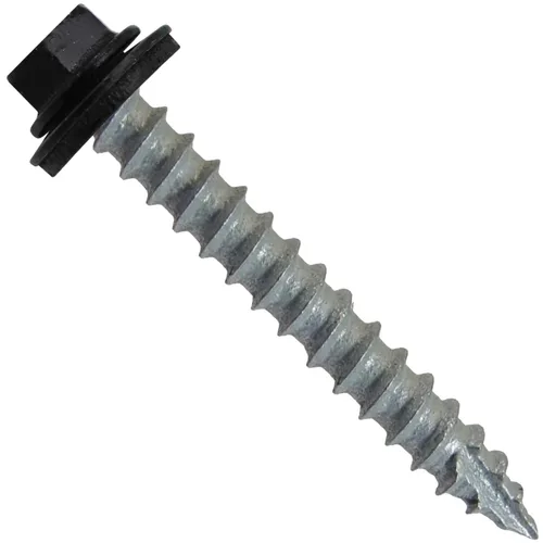 Vista 169 de TORNILLOS PARA TECHOS DE METAL #14: (250) Tornillos x 1" ABC GRIS Tornillo para techo de chapa metálica con cabeza hexagonal y arandela.