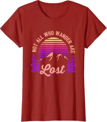 Vista 49 de Not All Who Wander Are Lost Vintage Mountains - Camiseta de senderismo, Negro, S