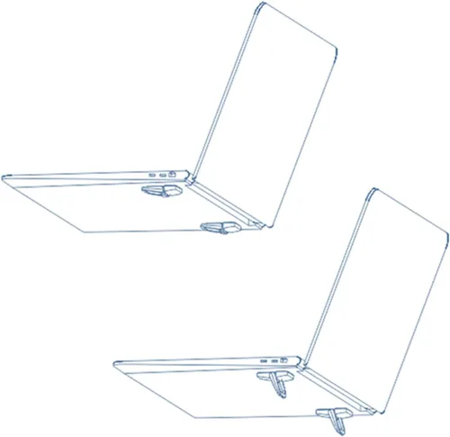 Vista 4 de Soporte invisible para portátil, soporte para teclado de computadora para escritorio, soporte mini portátil de enfriamiento elevado (negro)