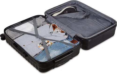Vista 3 de Tienda Basics Equipaje de maleta expandible con ruedas rígidas Negro Spinner