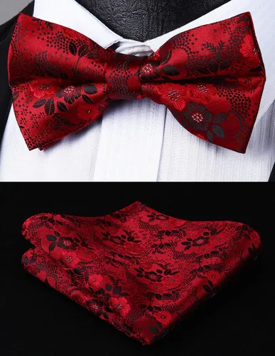 Vista 6 de HISDERN Tirantes para hombre Paisley Floral Pajarita Tirantes Bolsillo Cuadrado Conjuntos Ajustable Forma Y 6 Clips Tirantes de Boda