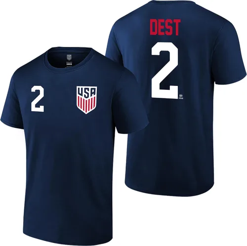 Vista 28 de Icon Sports Offical Licensed U.S. Soccer Federation USMNT Player Name and Number T-Shirt Gio Reyna Armada Escudo