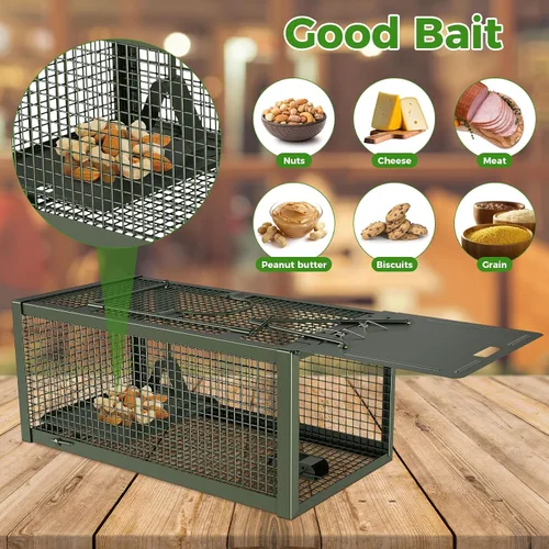 Vista 3 de 2 PCS Trampas Humanas para Ratones y Ratas, Trampas para Ratones, Ardillas Listadas y Ardillas, y Otras Jaulas para Animales Vivos de Captura