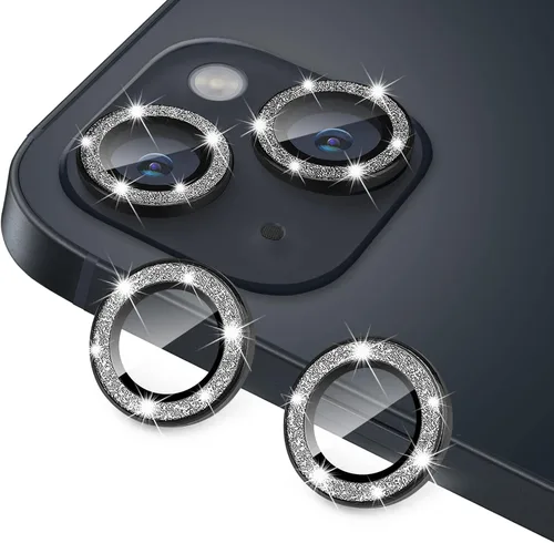 Vista 13 de Protector de Lente de Cámara para iPhone 13 Mini/iPhone 13, Vidrio Templado 9H Anti-Rayones Protector de Pantalla de Cámara de Metal a Prueba