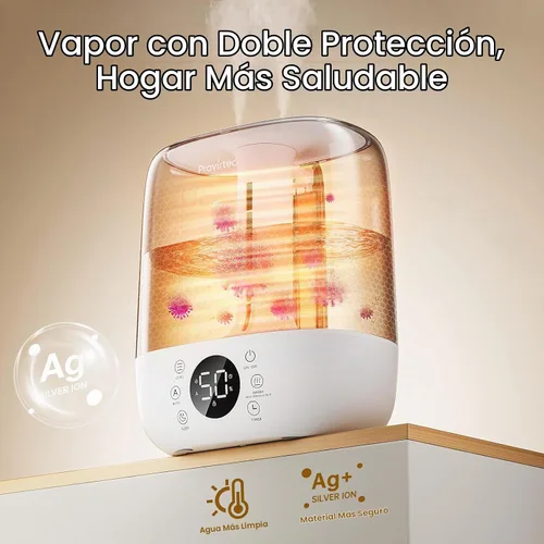 Vista 2 de Provirtec 6L MistGrove Self-Cleaning Humidifier Bedroom, Warm Cool Mist