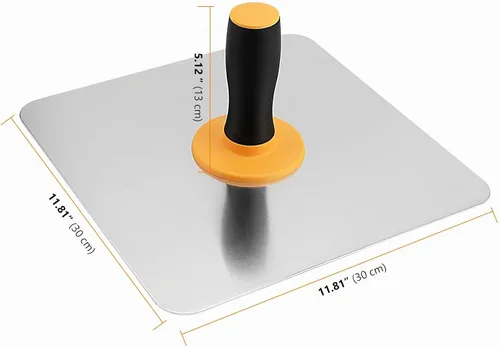 Vista 2 de SEUNMUK 2 piezas de halcón para paneles de yeso de 12 x 12 pulgadas, halcón enlucido de aluminio, soporte para tabla de mortero con mango de agarre