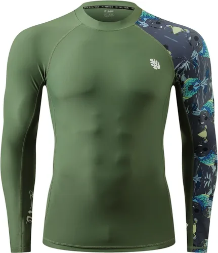 Vista 3 de ADOREISM Camisetas de natación de compresión de manga larga UPF 50+ para hombre
