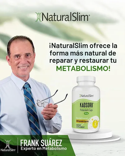 Vista 9 de NaturalSlim Kadsorb Citrato de Potasio Gluconato 99 mg, 400 Cápsulas Paquete de 3 Apoya el equilibrio de electrolitos y el pH normal, suplementos