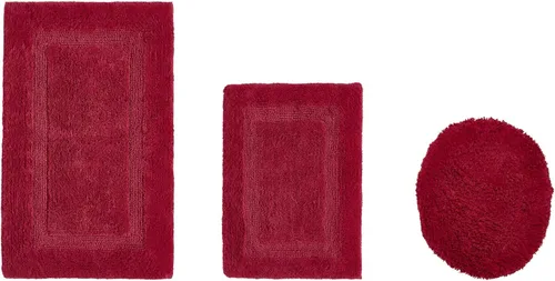 Vista 501 de Better Trends - Juego de 2 alfombras de baño 100% algodón, extra suaves, con borlas, de 17" x 24", alfombra de baño superabsorbente y reversible
