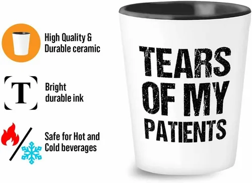 Vista 3 de Tears of my Shot Glass 1.5oz - pacientes - Doctor Gift Médico Veterinario Psiquiatra Paciente Hospital Enfermera Psicóloga