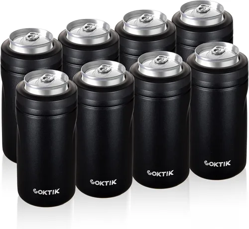 Vista 34 de COKTIK 4 en 1 enfriador de latas aislado, enfriador de latas delgadas de doble pared para latas de 12 oz regulares o delgadas y botellas de cerveza