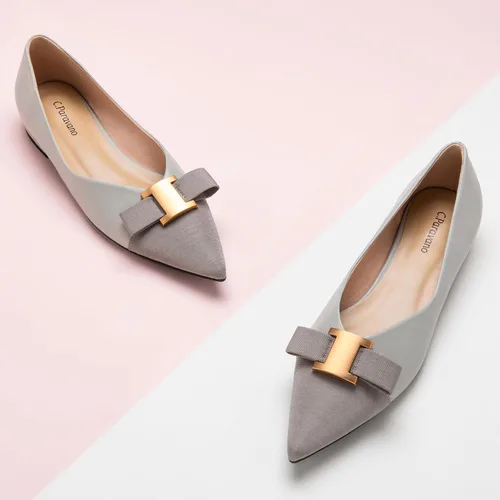 Vista 2 de C.Paravano Zapatos planos para mujer I Flat para mujer de cuero I puntiagudo I zapatos planos de ballet para mujer I Slip on Dressy Flats
