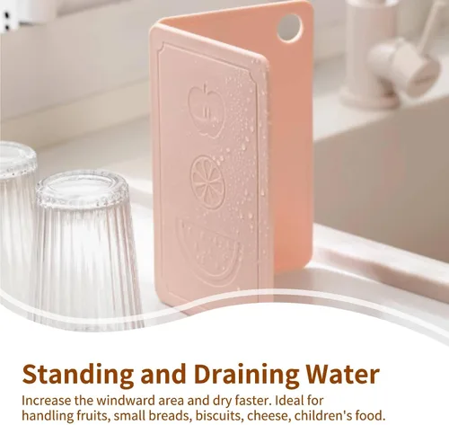 Vista 6 de Pequeña tabla de cortar, tabla de cortar de cocina plegable para cocina plástico fruta rosa mini