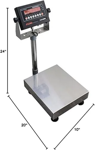 Vista 2 de Optima Scale - Báscula de banco de 20 pulgadas de largo x 16 pulgadas de ancho, tapa de 400 libras, incrementos de pantalla de 0.05 libras