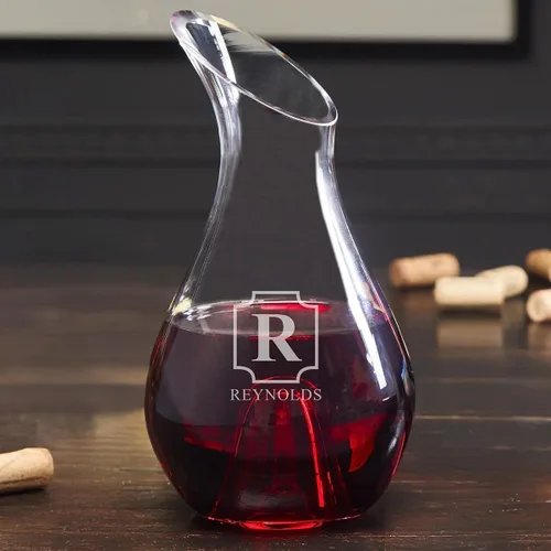 Vista 5 de Decantador de vino de vidrio personalizado Reims para vinos tintos y blancos