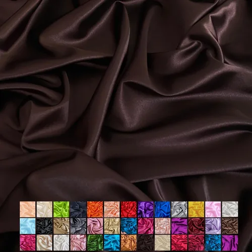Vista 18 de Yard - Tela de satén sedosa elástica de alta calidad - Tela para vestidos y faldas - Suave como la seda, brillo metálico, ideal para bodas y diseño