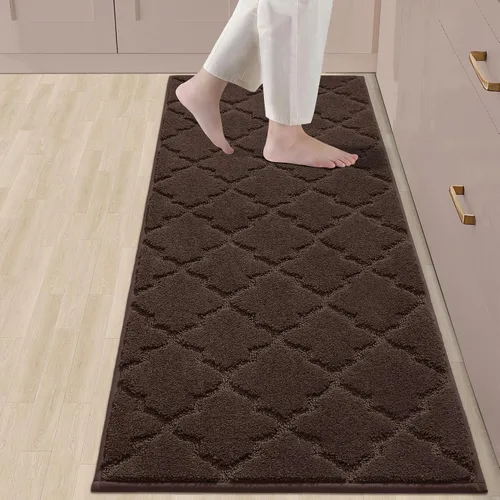 Vista 12 de COSY HOMEER Alfombras suaves de cocina [2 piezas] para el frente del fregadero súper absorbentes, tapetes y tapetes de cocina de 20 x 30 pulgadas/20