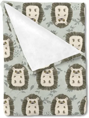 Vista 15 de Manta de bebé de animales lindos para niños y niñas, lindo oso, mapache, ciervo, conejo, erizo, manta retro de franela floral, manta de recepción