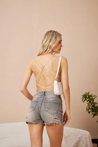 Vista 5 de Verdusa - Body sin mangas con espalda descubierta, cuello redondo y tirantes