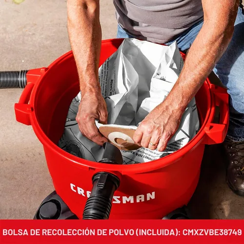 Vista 5 de CRAFTSMAN CMXEVBE18595 - Aspiradora húmeda y seca de 16 galones, 6.5 HP de potencia máxima, aspiradora de taller resistente húmeda y seca