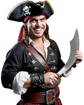 Vista 5 de Nicky Bigs Novelties Disfraz de arma pirata de plástico de lujo, diseño de bucanero